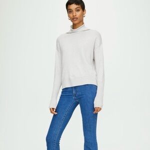 Aritzia Light Gray Cowl Neck Sweater